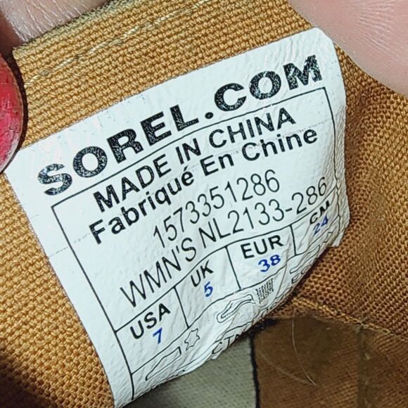 SOREL OUT N ABOUT Sz 7 Tan Distressed Leather Outdoor Rain Mud Ankle Duck Boots - Picture 8 of 9